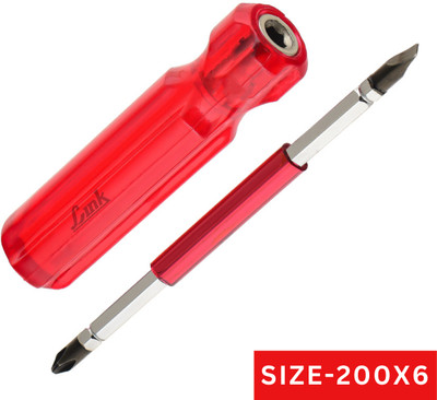 Link Prabal Two in One Hex Screw Driver 200X6 Reversible and Magnet point Standard Screwdriver(Pack of 1)