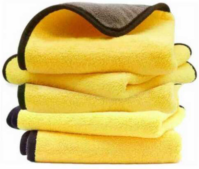 WebDealz Heavy Double Sided Microfiber Cloth for Cleaning MCT30x5.87 Sponge Wipe(Medium, Pack of 5)