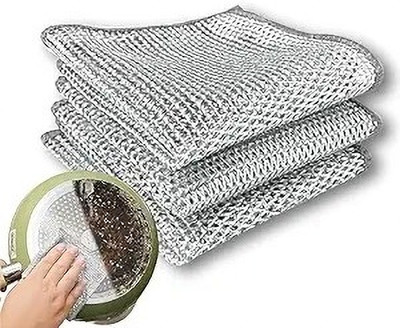 DALUCI Multi-Function Wire Scrub Cloths: Essential for Comprehensive Kitchen Cleaning Scrub Pad(Regular, Pack of 3)