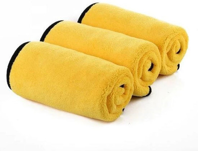AM Creations Pack of 3 Lint Free Dual Sided Vehicle, Glass & floor Cleaning Cloth AC2.728 Wet and Dry Microfiber Cleaning Cloth(3 Units)
