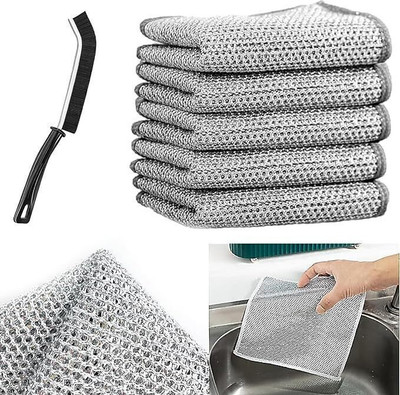 DR.GADGET Wire Dishwashing cloth,Cleaning Scrubber Scrub Pad for Kitchen Washer Steel Rag Scrub Pad(Medium, Pack of 3)