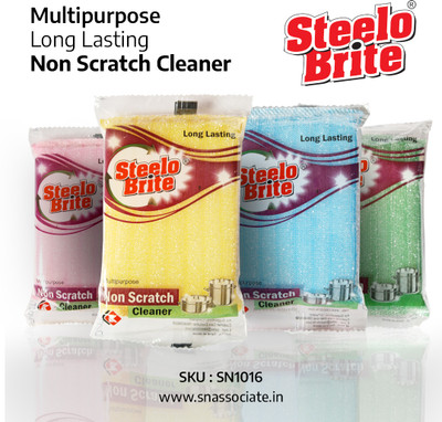 steelo Brite Multipurpose Non Scratch Cleaner Scrub Sponge(Regular, Pack of 12)