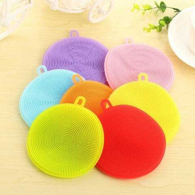 Kitchwish Silicone Sponge Scrub 7 Scrub Sponge(Medium, Pack of 7)