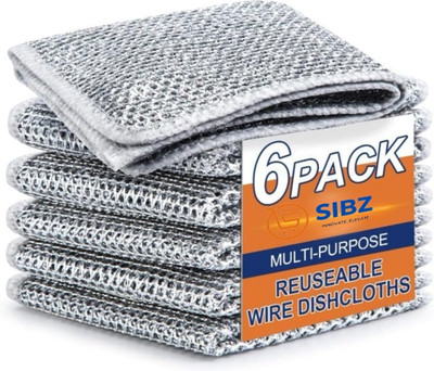 SIBZ Wire Dishwashing Rags Non-Scratch Dish Wash cloth Scrubber Scrub Pad for Kitchen Scrub Pad(Regular, Pack of 6)