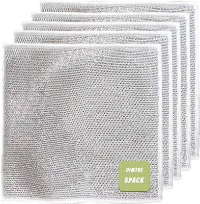 JERITO Non-Scratch Wire Dishcloth for Washing Dishes Non-Scratch Wire Dishcloth Stainless Steel Scrub(Regular, Pack of 5)