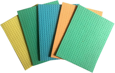 ASHIRWAD Cellulose highly absorbent Cleaning Sponge Wipe Set - 5 Pcs Sponge Wipe(Regular, Pack of 5)
