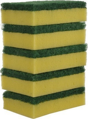 JKB TRADERS Polyester Scrub Sponge PAD Scrub Pad(Regular, Pack of 5)