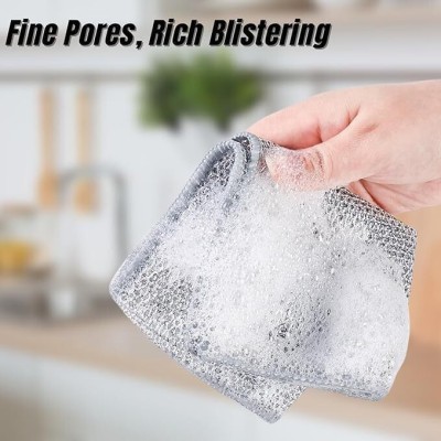 Shree Enterprise Pack of 3 Dishwashing Scrub Pad/ Steel Wire Cleaning Cloth CCx3.258 Wet and Dry Microfiber, Stainless Steel Cleaning Cloth