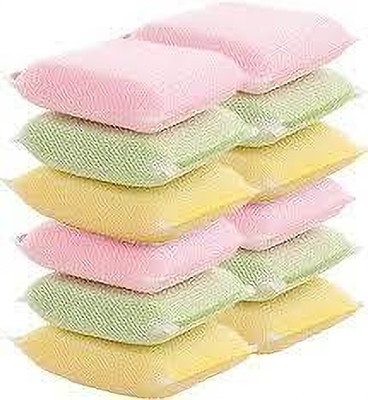 JKB TRADERS scouring pad SPONGE SCRUB 12 PCS Scrub Sponge(Large, Pack of 12)