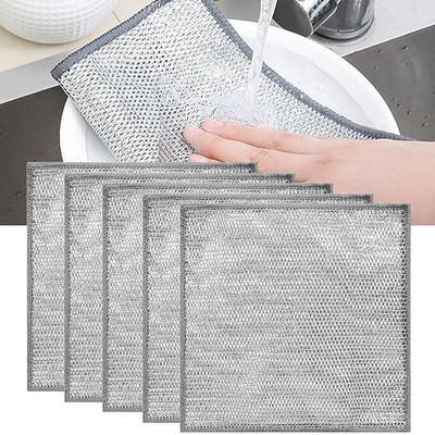 DIPZONVILLA Scrub Non-Scratch Wire Dishwashing cloth Multipurpose Cleaning Scrubber Kitchen Scrub Pad, Scrub Sponge(Regular, Pack of 6)