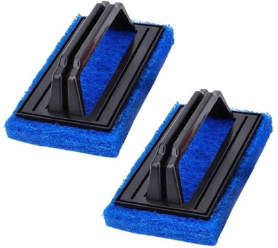 KicHapp Tile Cleaning Multipurpose Scrubber Brush with Handle _Pack of 2(Multicolor) Scrub Sponge(Regular, Pack of 2)