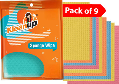 Pranay's Kleanup Super Absorbent Cellulose Sponge Wipe for Kitchen, Slab & Glass | 10X Absorption Sponge Wipe(Regular, Pack of 9)