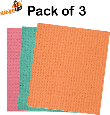 Pranay's Kleanup Cellulose Sponge Wipe, Wipes, Kitchen/Table/Slab/Glass Cleaning 10x Absorption Sponge Wipe(Large, Pack of 3)