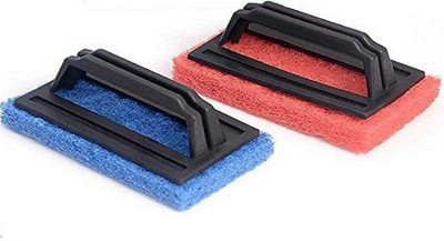 NABA Tile, Floor cleaning multipurpose scrubber Brush with handle Scrub Pad(Large, Pack of 2)