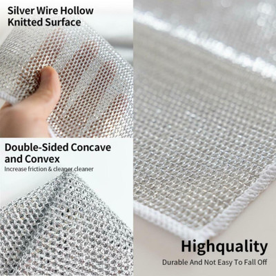 VRDH (Pack of 20) Dishwashing WIre Cloth/ Stainless Steel Scrub Pads 1.1104 Stainless Steel Scrub(Medium, Pack of 20)