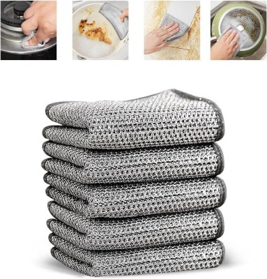 PKK TRADERS Wire Dishwashing cloth,Cleaning Scrubber Scrub Pad for Kitchen Washer Steel Rag Stainless Steel Scrub(Medium, Pack of 5)