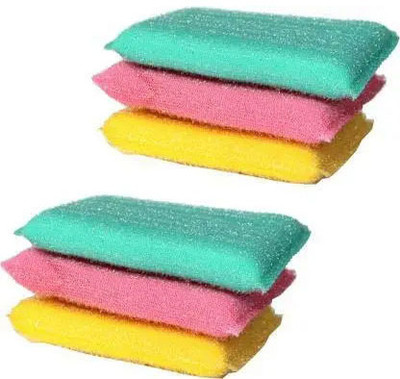 SHOP EXCITING Amazing Kitchen Scrubber for Dish/Utensils Heavy Scrub Pad Scrub Pad(Medium, Pack of 6)
