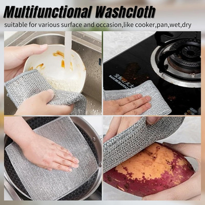 VRDH (Pack of 20) Dishwashing WIre Cloth/ Stainless Steel Scrub Pads 1.1155 Stainless Steel Scrub(Medium, Pack of 20)