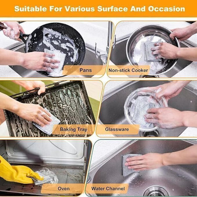AM Creations Pack of 25 Dishwashing Scrub/ Steel WIre Cloth Pads MS2.560 Scrub Pad(Regular, Pack of 25)