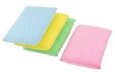 JKB TRADERS pack of 4 units multicolor scrub pads Scrub Sponge(Large, Pack of 4)