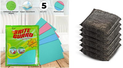 Brite Guard Mop Power scrub pack of 11 Sponge Wipe(Regular, Pack of 11)