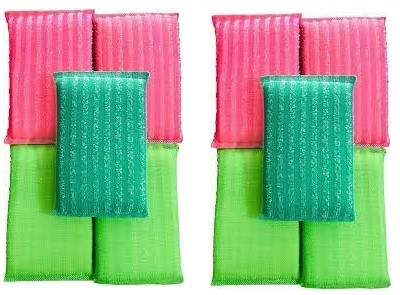 ShopiMoz Sponge Scourer Kitchen Scrubber Suitable for Dish/Utensils/Tiles, Scrub Sponge Scrub Sponge(Medium, Pack of 10)