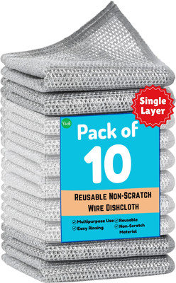Stainless steel scrubber Swastik Non-Scratch Wire Dishcloth & Easy Rinsing Stainless Steel Scrub(Regular, Pack of 10)