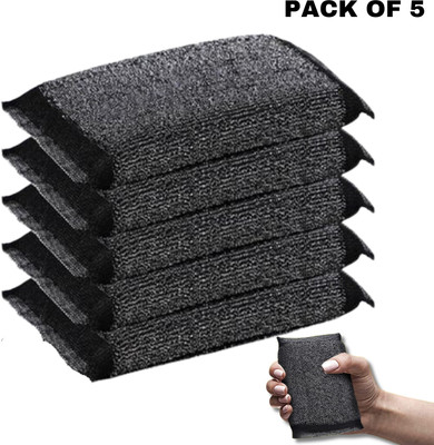 Mohprit Active mesh Scrub - Foam/ Sponge Scratch Proof Scrubber with Stain Splitter Net Scrub Sponge, Scrub Pad, Stainless Steel Scrub(Regular, Pack of 5)