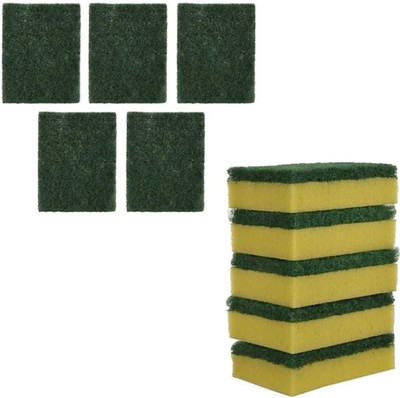 World wide vila 5+5 SCRUB PAD COMBO_New Scrub Pad(Regular, Pack of 10)
