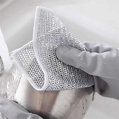 SJK (Pack of 10)Dishwashing WIre Cloth/ Stainless Steel Scrub Pads 1.688 Dishwash Bar(10 g)