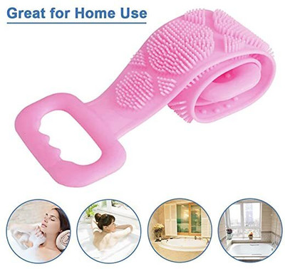 Shri Double Sided Silicone Body Bath Belt/Exfoliating Shower Scrubber Belt Pack of 1
