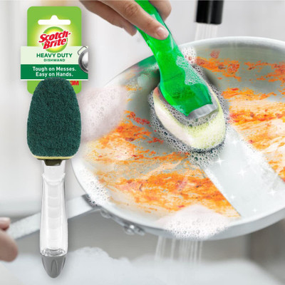 Scotch-Brite Soap Dispensing Dishwand Scrub Sponge(Regular)