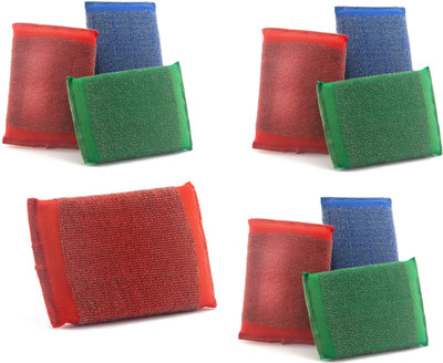 Mast Ruff and Tuff Multipurpose Steel Foam Pad Kitchen Scrubber Scrub Pad(Medium, Pack of 10)