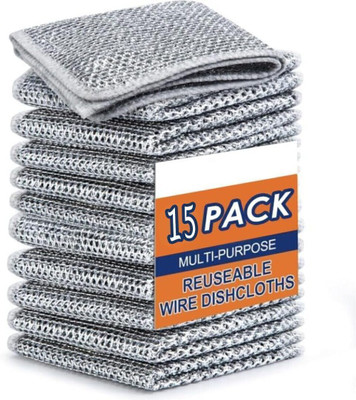 DD Enterprises Multipurpose Non-Scratch Wire Dishcloth for Wet/Dry Dishwashing & Scrubbing Stainless Steel Scrub(Regular, Pack of 15)