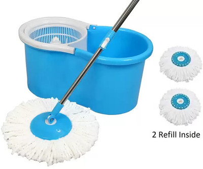 kukki Spin Floor Cleaning Bucket Mop Set Sponge Wipe(Regular)