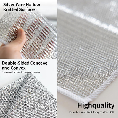 SJK (Pack of 10)Dishwashing WIre Cloth/ Stainless Steel Scrub Pads 1.897 Dishwash Bar(10 g)