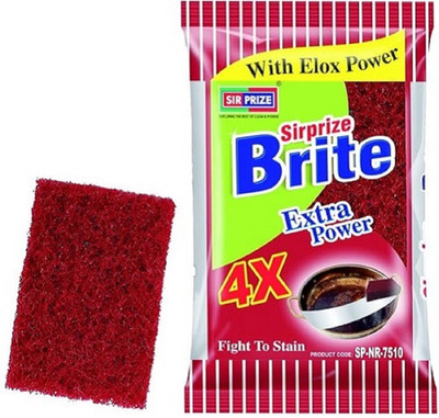 Sir Prize Brite Scrub pad Brite Extra Power 4X (Regular) Scrub Pad(Regular, Pack of 6)