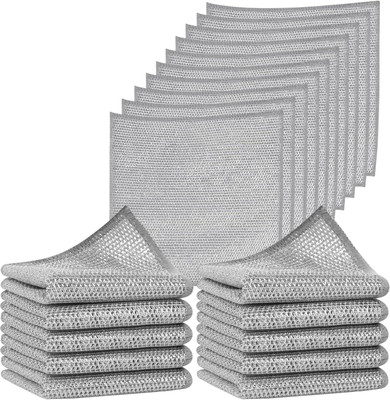 Afast Wire dishcloth and cleaning brush make cleaning easy. Reusable and easy to rinse Stainless Steel Scrub(Medium, Pack of 10)