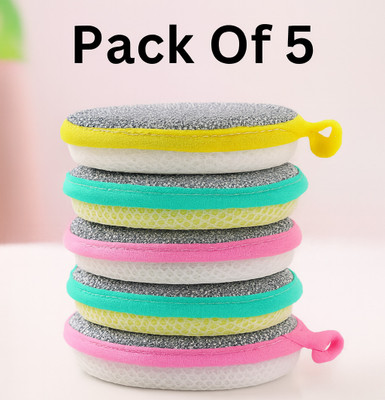 HSR Dish Sponges, Double Sided Non-Scratch Scrub Cleaning Sponges Scrub Sponge(Medium, Pack of 5)