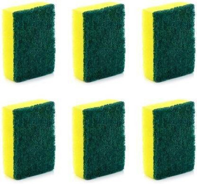 EKDANR CREATIONS EKDANT CREATIONS Polyester Multipurpose Scrub Sponge (Green, 10-Piece) Scrub Pad(Regular, Pack of 6)