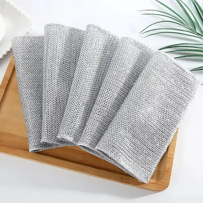 SJK (Pack of 20) Dishwashing WIre Cloth/ Stainless Steel Scrub Pads 1.158 Stainless Steel Scrub(Medium, Pack of 20)