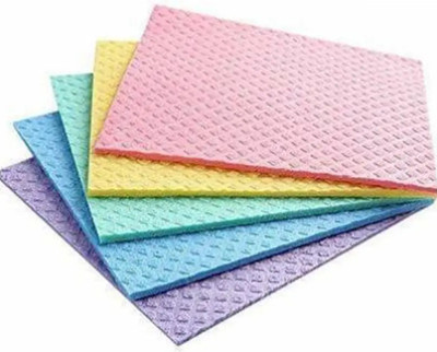 ASEOS Kitchen Sponge Cloth – Reusable Wipes – Eco Friendly Wet and Dry Sponge Cleaning Cloth(5 Units)