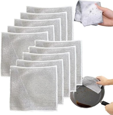 Newvent 3PCS WIRE SCRUB PAD NON SCRATCH DISH WASH CLOTHS Stainless Steel Scrub(Regular, Pack of 3)