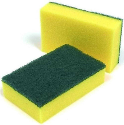 EKDANR CREATIONS Green Yellow 2 IN 1 Scrub pad [2 pcs Scrub Pad(Regular, Pack of 2)