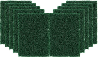 JKB TRADERS GREEN SCRUB [ SIZE 6X4 ] floor scrubber pads 10 PCS Scrub Pad(Large, Pack of 10)