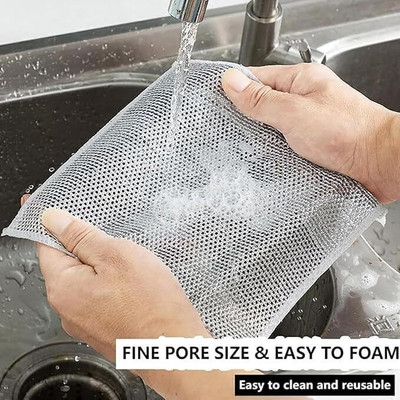 Manav Pack of 3 NON SCRATCH DISH WASH CLOTHS Wet and Dry Microfiber Cleaning Cloth