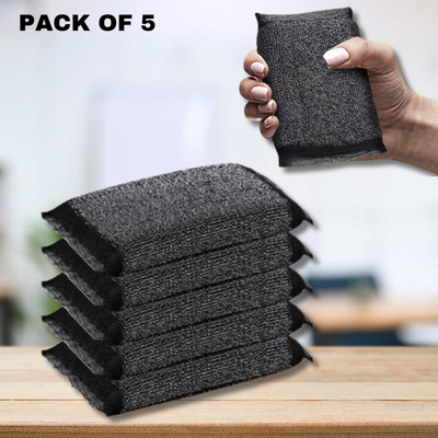 Mohprit Steel Wire Non-Scratch Dish Washing for Utensil Cleaning Sponge for Kitchen Scrub Sponge, Scrub Pad, Stainless Steel Scrub(Regular, Pack of 5)