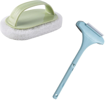 HM EVOTEK Window Mesh Cleaner 2 in 1 Wet Dry Brush Screen Brush, Toilet Sponge Cleaner K2 Scrub Sponge(Regular, Pack of 2)