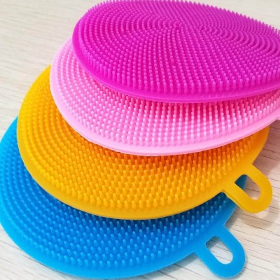 IJK ENTERPRISE Silicone Dishwasher Scrub/Dish Washing Sponge Scrubber/Brush/Pot Holder(4) Scrub Pad(Medium, Pack of 4)