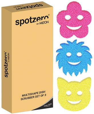 Spotzero by Milton Scratch-Free Multishape Dish Scrubber Polymer Foam Stain Kitchen Sponge Set of 3 Scrub Sponge(Regular, Pack of 3)